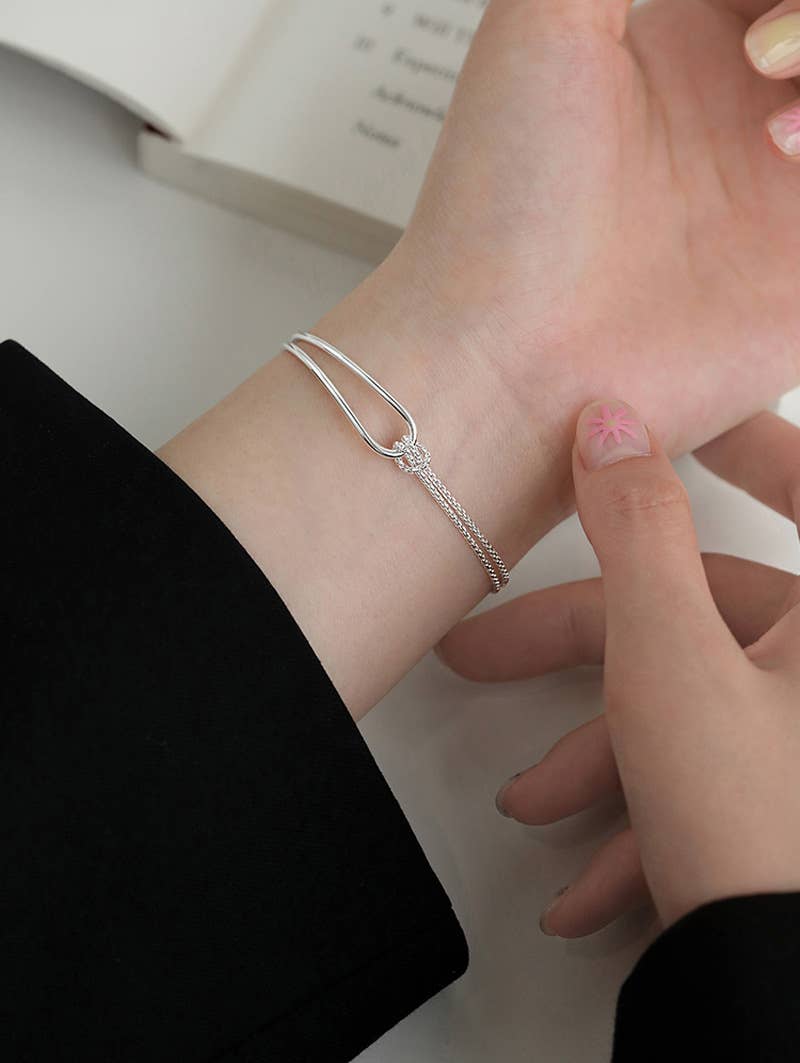 Gemscape UK - Wholesale Charm/Dangle Bracelet - Sterling Silver Half and Half Bracelet - Heart6