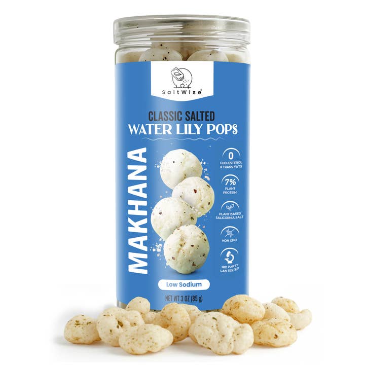 SaltWise Water Lily Pops | Plant-Based Crunchy Makhana | Protein-rich Healthy Snacks | Olive Oil Roasted, Gluten Free, Non GMO | Snacking Pops | Classic Salted Plant-Based Salt for wholesale by SaltWise