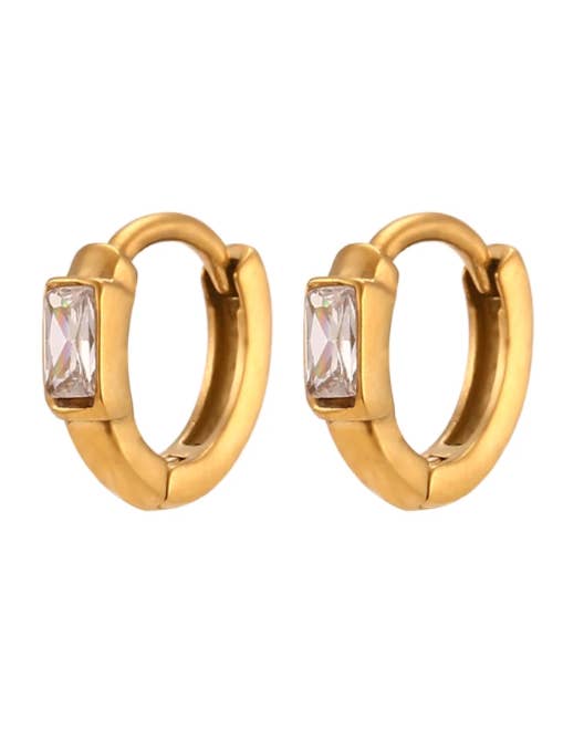 Boucle d'oreille BETTY Baby Huggie avec pierres précieuses pour la vente par mila + stevie