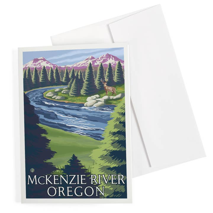 GREETING CARD McKenzie River, Oregon, Buck & River for wholesale by Lantern Press