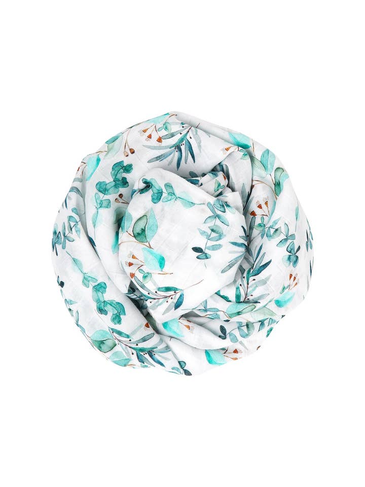 Swaddle Blanket in Soft Foliage for wholesale by Botanical Baby