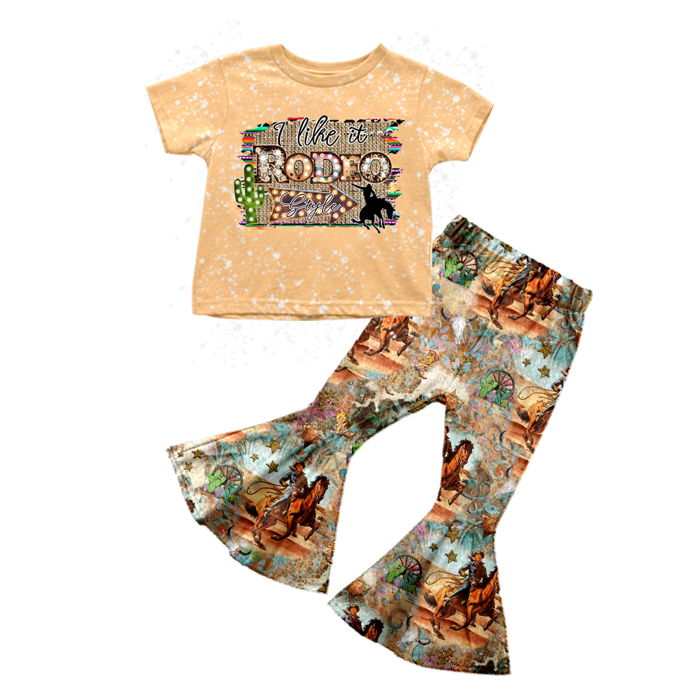 Aier Wholesale - Wholesale Top & Pant Set - Kids - Baby Girls rodeo bell pants clothing sets1