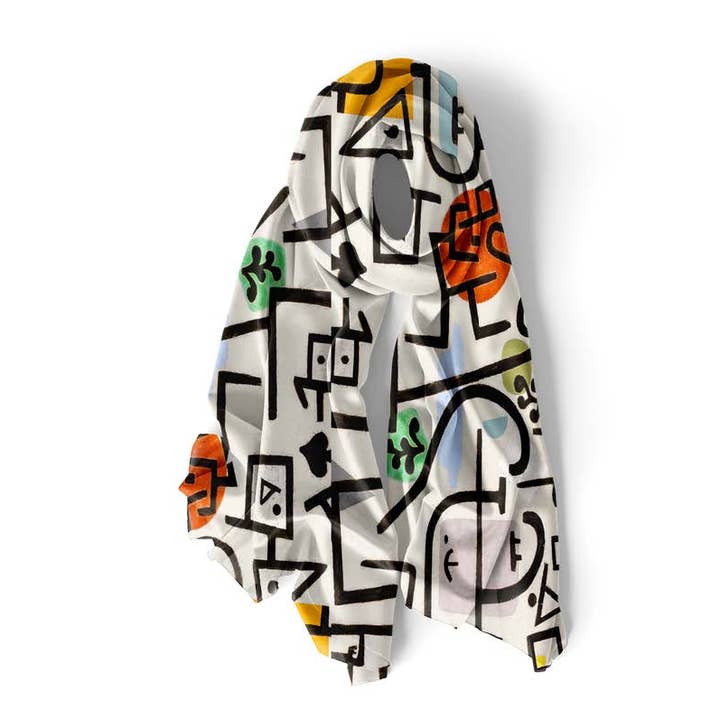 Paul Klee Rich Harbour Kunsttørklæde - Chiffon for engroshandel hos Breeke