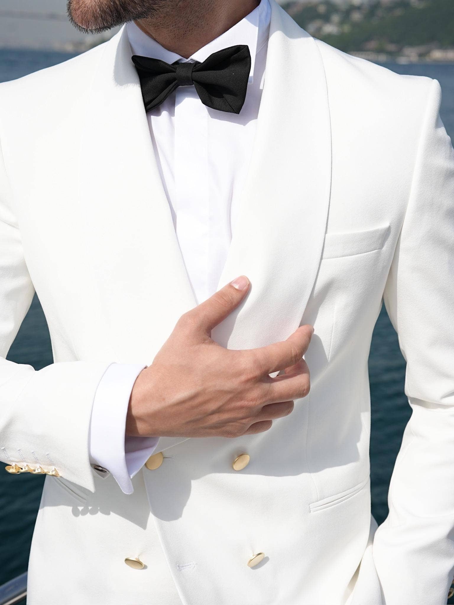 parez suits - Wholesale Tuxedo Set - Men's - White Tuxedo Groom Suit for men Parez Suit4