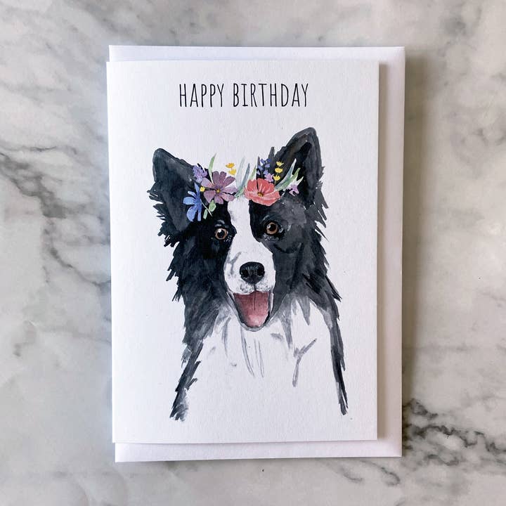 Tarjeta de cumpleaños de Collie para venta al por mayor de Pippa & Paper