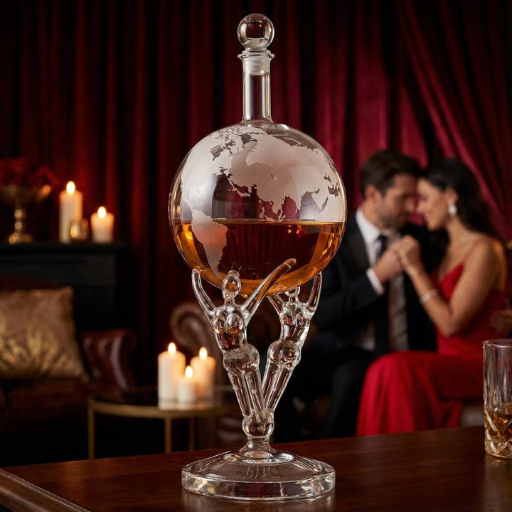 Coffret Carafe d'Amour, Saint-Valentin Roméo & Juliette Cristal pour la vente par The Wine Savant / Khen Glassware