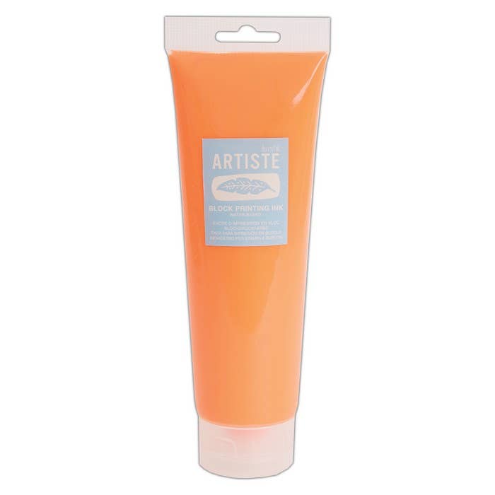 West Design Products UK – wholesale Writing ink – Artiste Water-Soluble Block Printing Ink Fluor Orange 300ml0