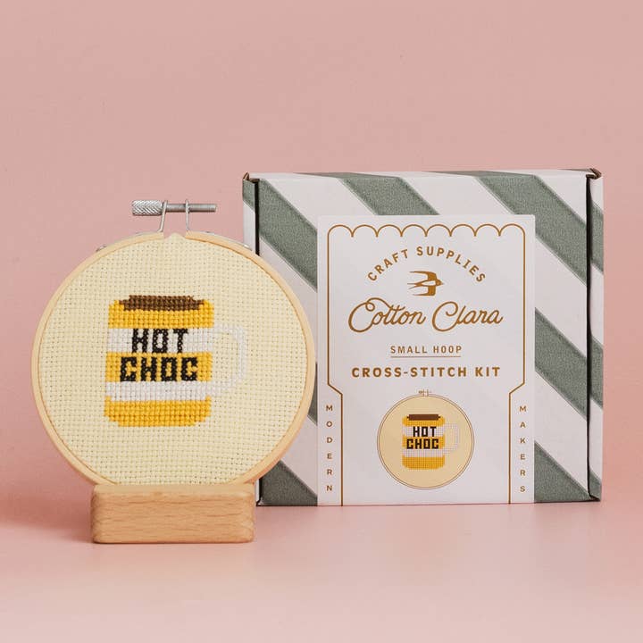 Hot Chocolate Cross Stitch Kit for wholesale by Cotton Clara Craft Kits & Supplies