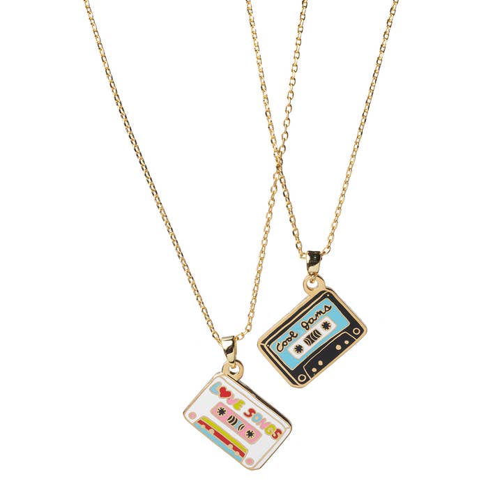 Cool Jams and Love Songs Double Sided Pendant for wholesale by Yellow Owl Workshop