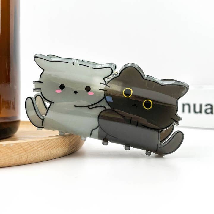 Hugging Cats Hair Claw Clip, Cute Cat Animal Hair Clip for wholesale on Faire3