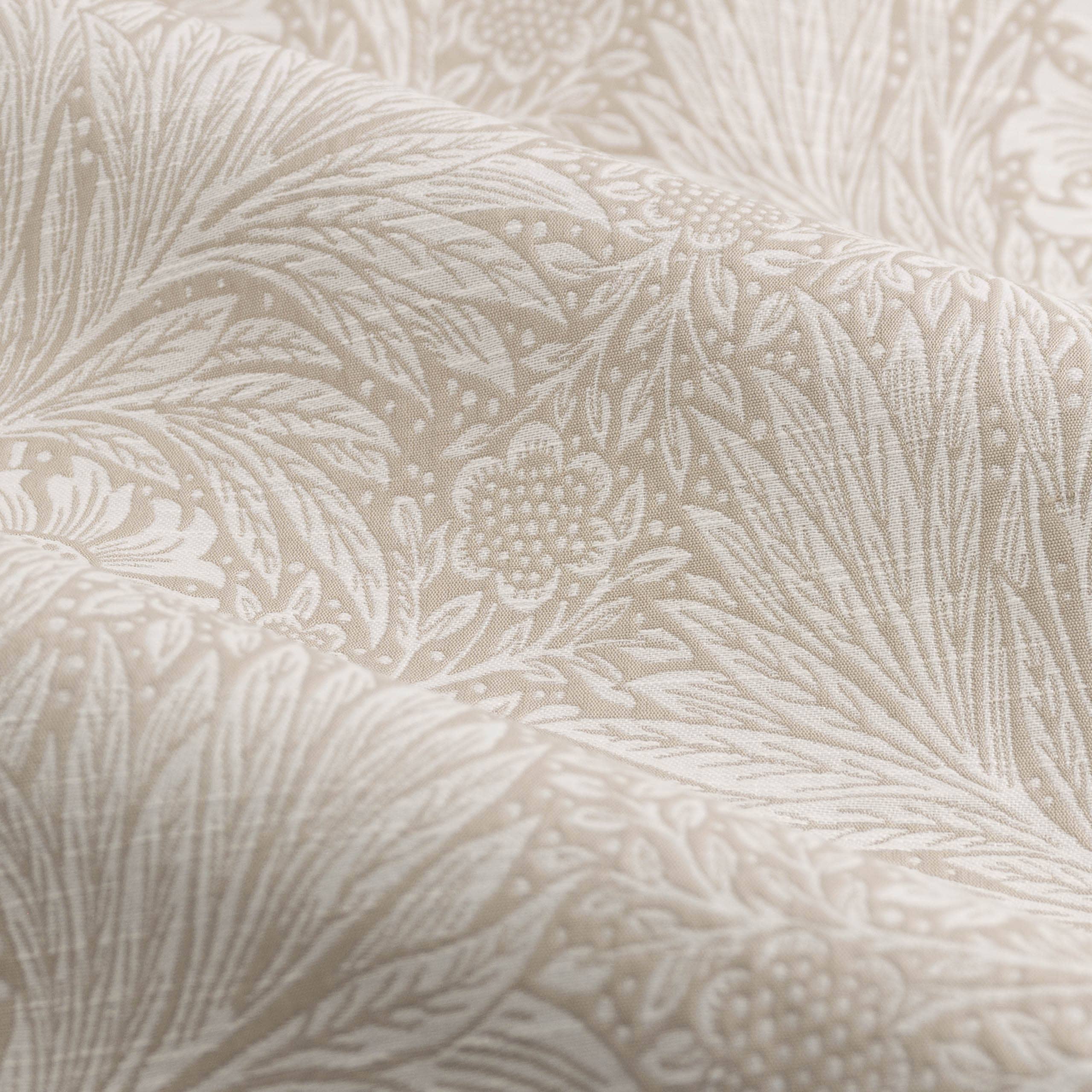 Marigold Floral Jacquard Pencil Pleat Curtains Stone for wholesale on Faire4