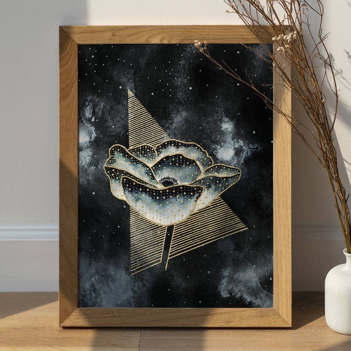 Himmlische Mohnblume mit Hexenmohnmuster — Hexenblumendekor für den Großhandel von The Flow Design