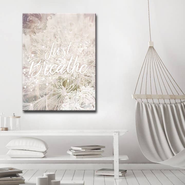 Just Breathe' Inspirational Canvas Art by Olivia Rose for wholesale by Ready2hangart, Inc.