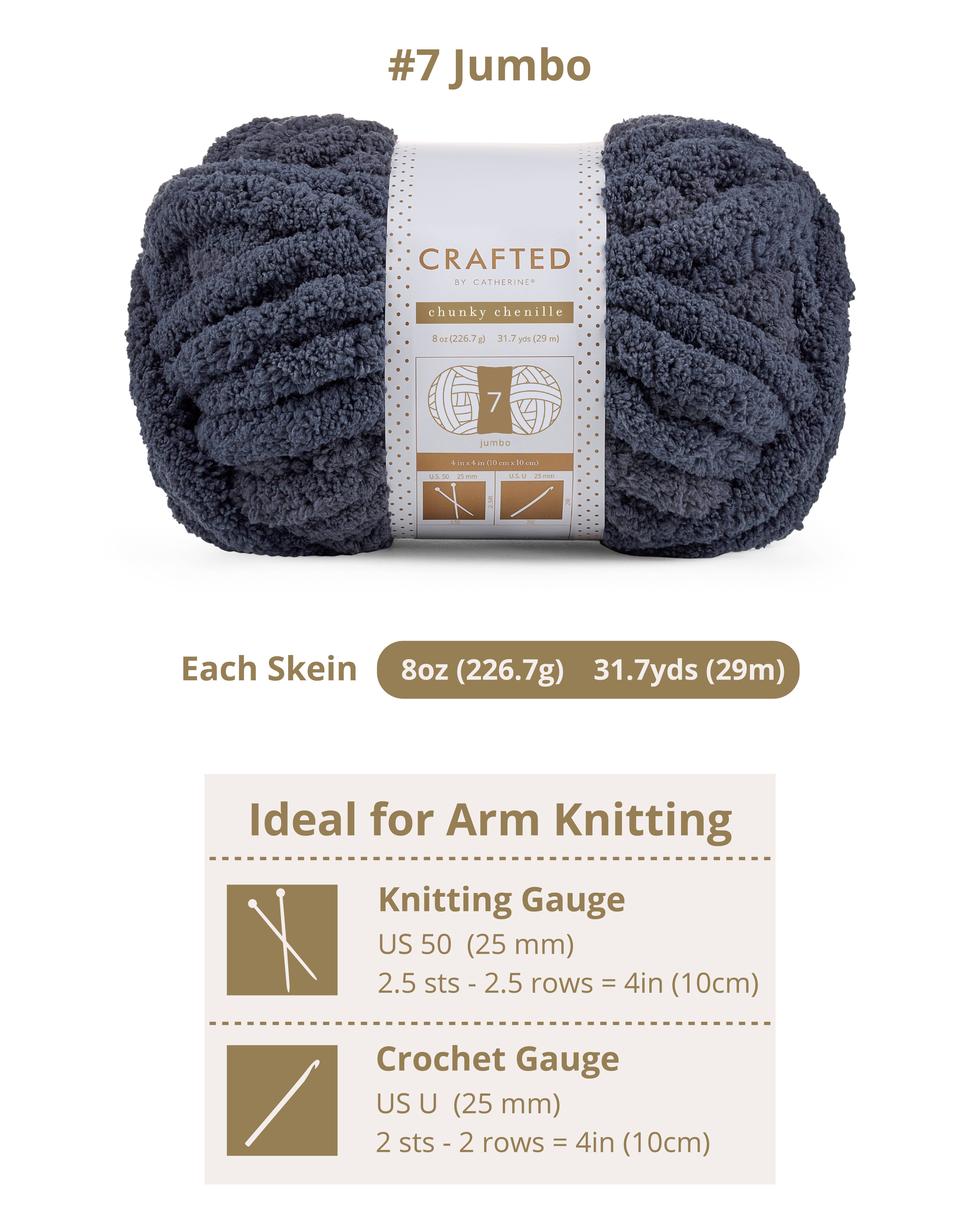 Crafted by Catherine - Wholesale Yarn - Chunky Chenill Yarn | 8oz/227g | Jumbo #7 | Pack of 615