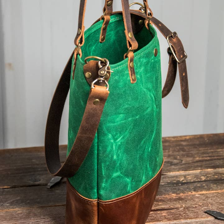 In Blue Handmade - Wholesale Tote bag – Women's - Essential Waxed Canvas and Leather Tote with Options27