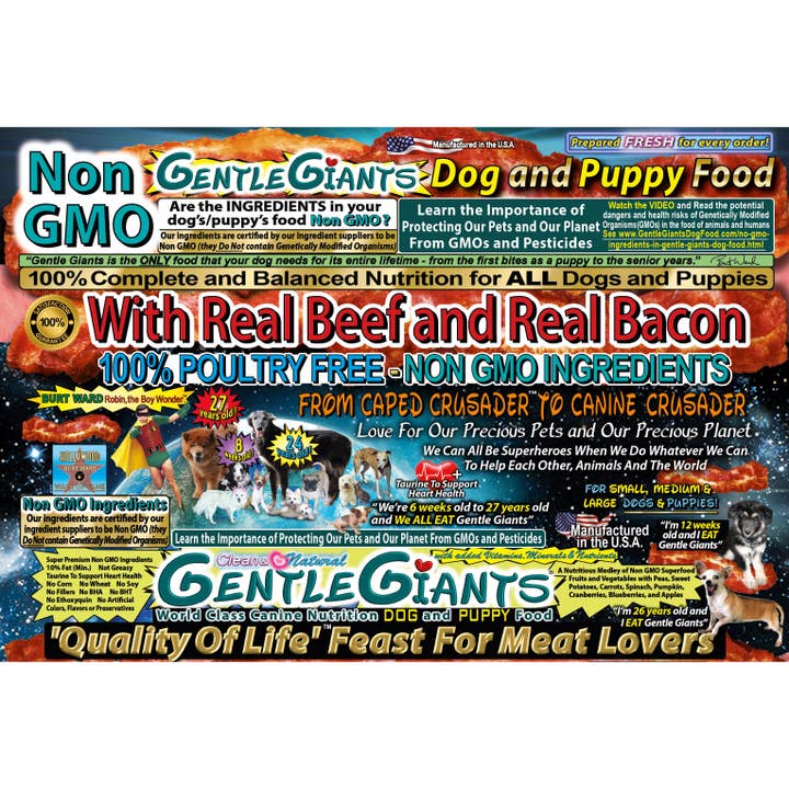 Gentle Giants Products - Wholesale Pet Food - Dog - 24 lb Gentle Giants Beef & Bacon Natural Non-GMO Dog & Puppy1