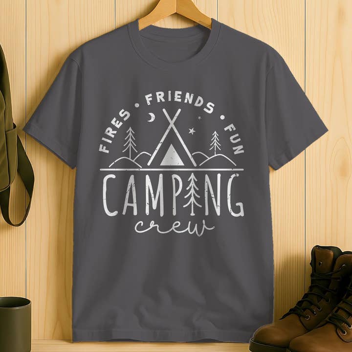 Camping Crew Fun T-Shirt for wholesale by Zero Filter Club