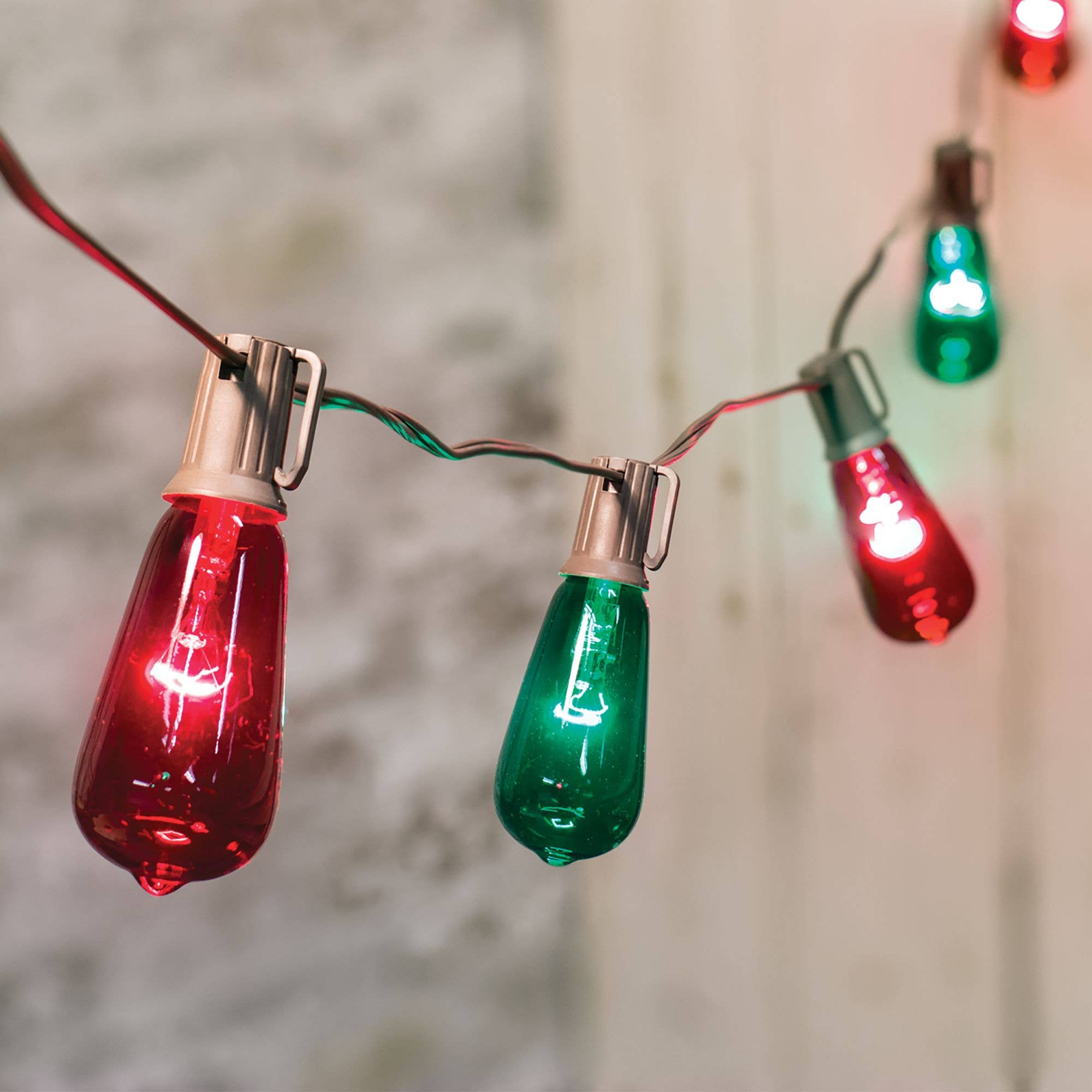 Col House Designs - Vendita all'ingrosso Fili di luci - Catena luminosa Edison rossa e verde, 10 lampadine1