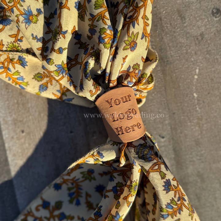 Wylder Trading Company - Wholesale Scarf Clip - Women's - Leather Bolo Scarf Slide 10+ | CUSTOM Logo or Wedding Favor