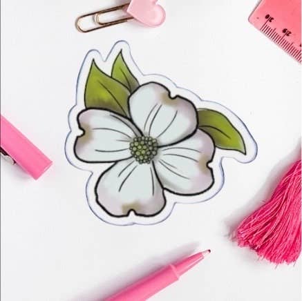 Positively North Carolina - Wholesale Sticker - North Carolina Dogwood Flower Waterproof Vinyl Sticker2