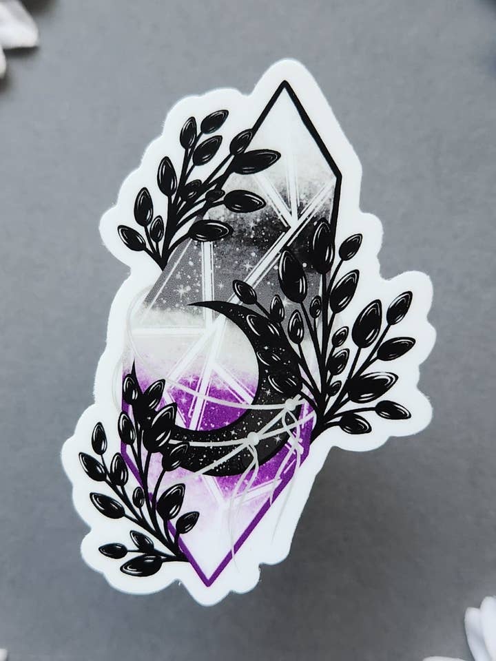 Pegatina Mate de Cristal Asexual Orgullo de 2×3 Pulgadas para venta al por mayor de Suzen's Art Shop