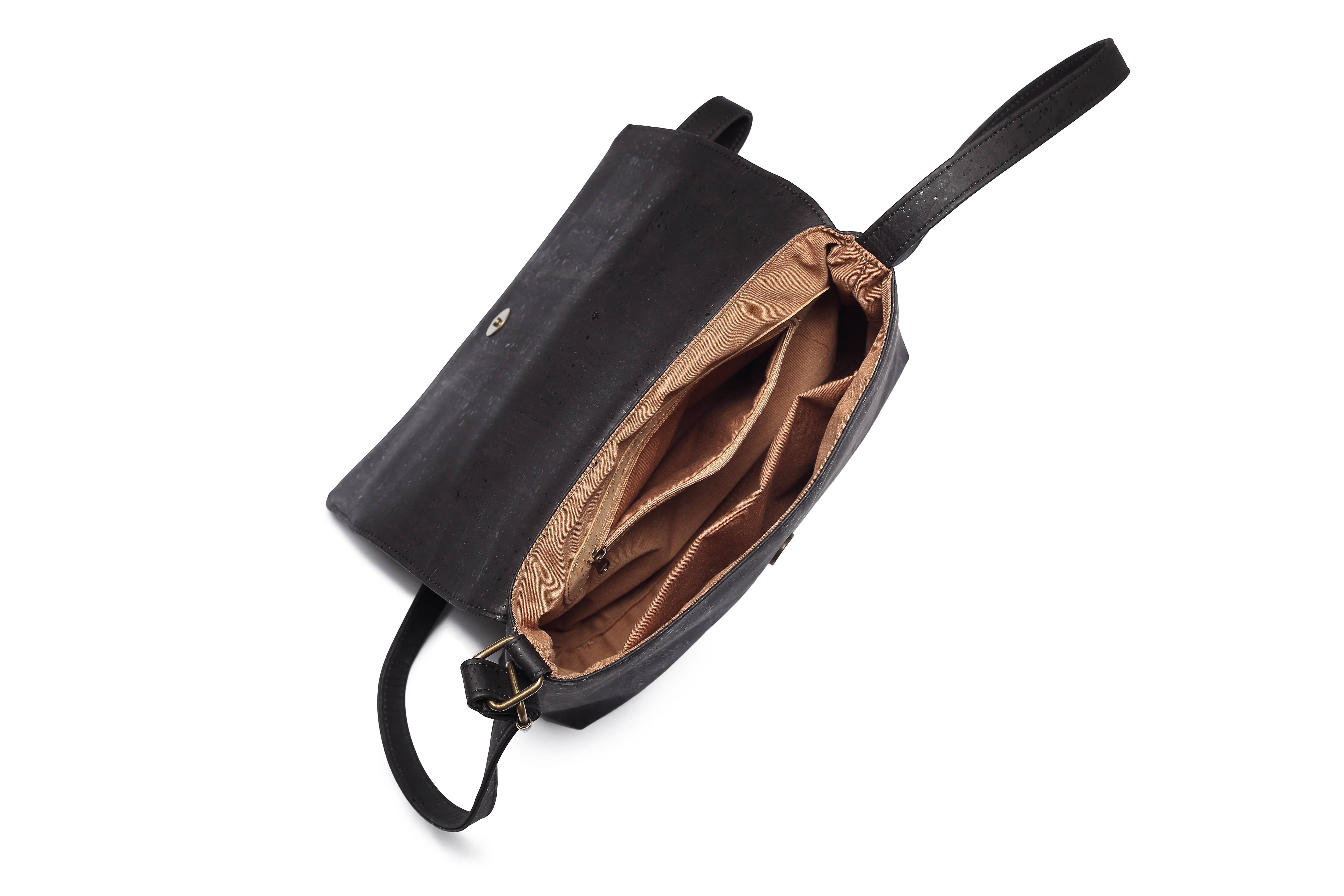 Artelusa – Engroshandel Crossbodytaske - Dame – Skuldertaske i sort kork med justerbar strop2