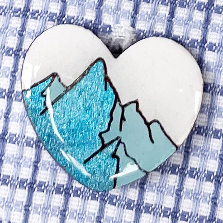 Wooden Mountain Cufflinks - Ski Snowboard Design for wholesale by PinTonik