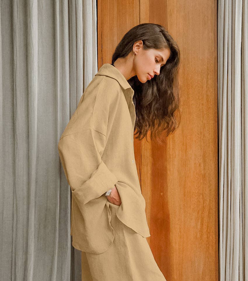 Marayn - Wholesale Lounge Set - Women's - Boho Chic Autumn Set Linen Blend Lounge Style27