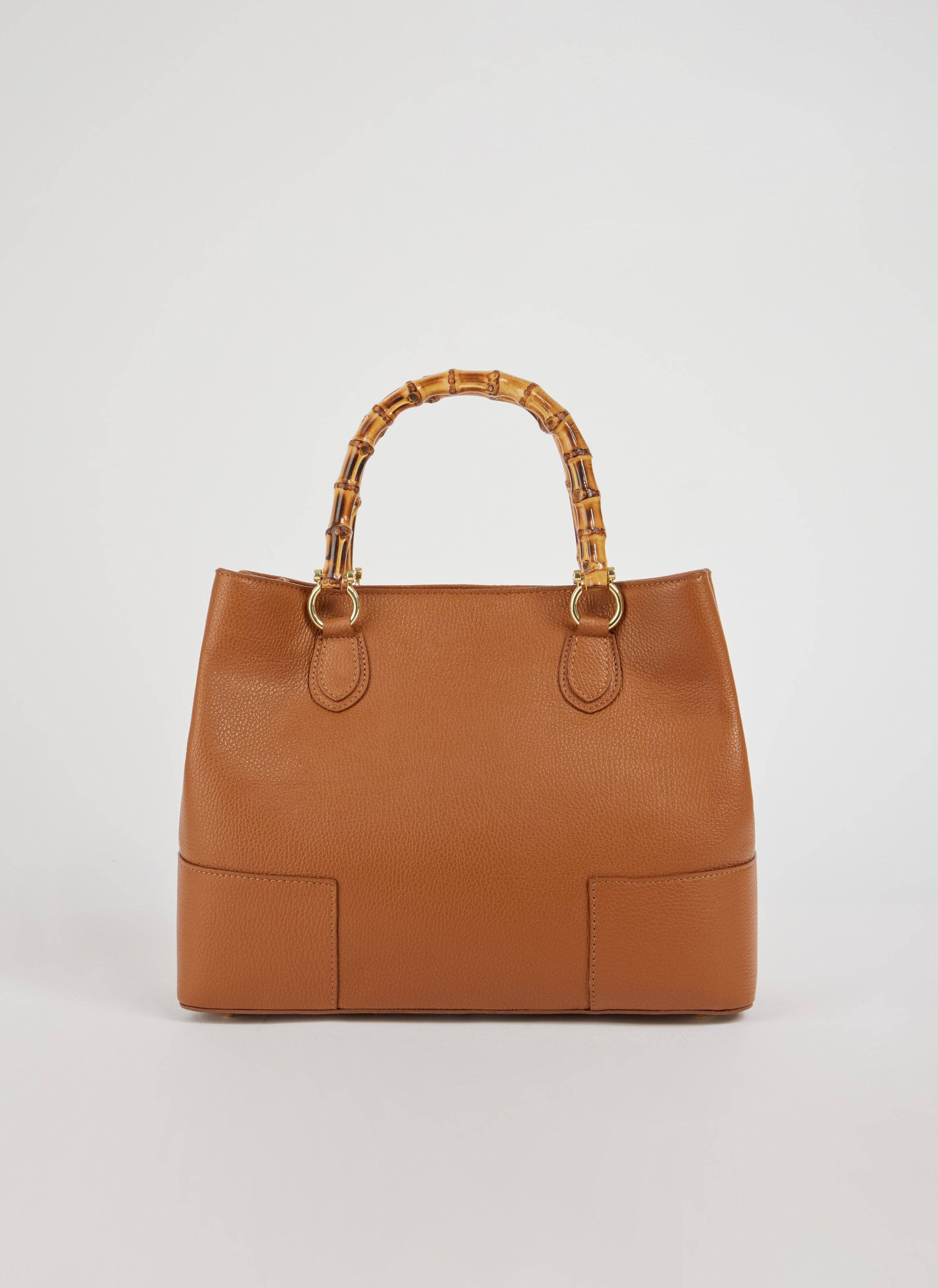 Voemièn - Vente Sac à main avec poignée sur le dessus – femme - Sac Bamboo Babe en cuir Tan Dollar3
