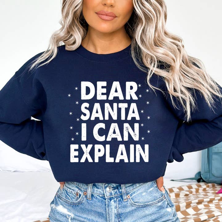 LA Shirt Company - Wholesale Graphic Sweatshirt - Women's - Dear Santa I Can Explain - Sweatshirt & Hoodie4