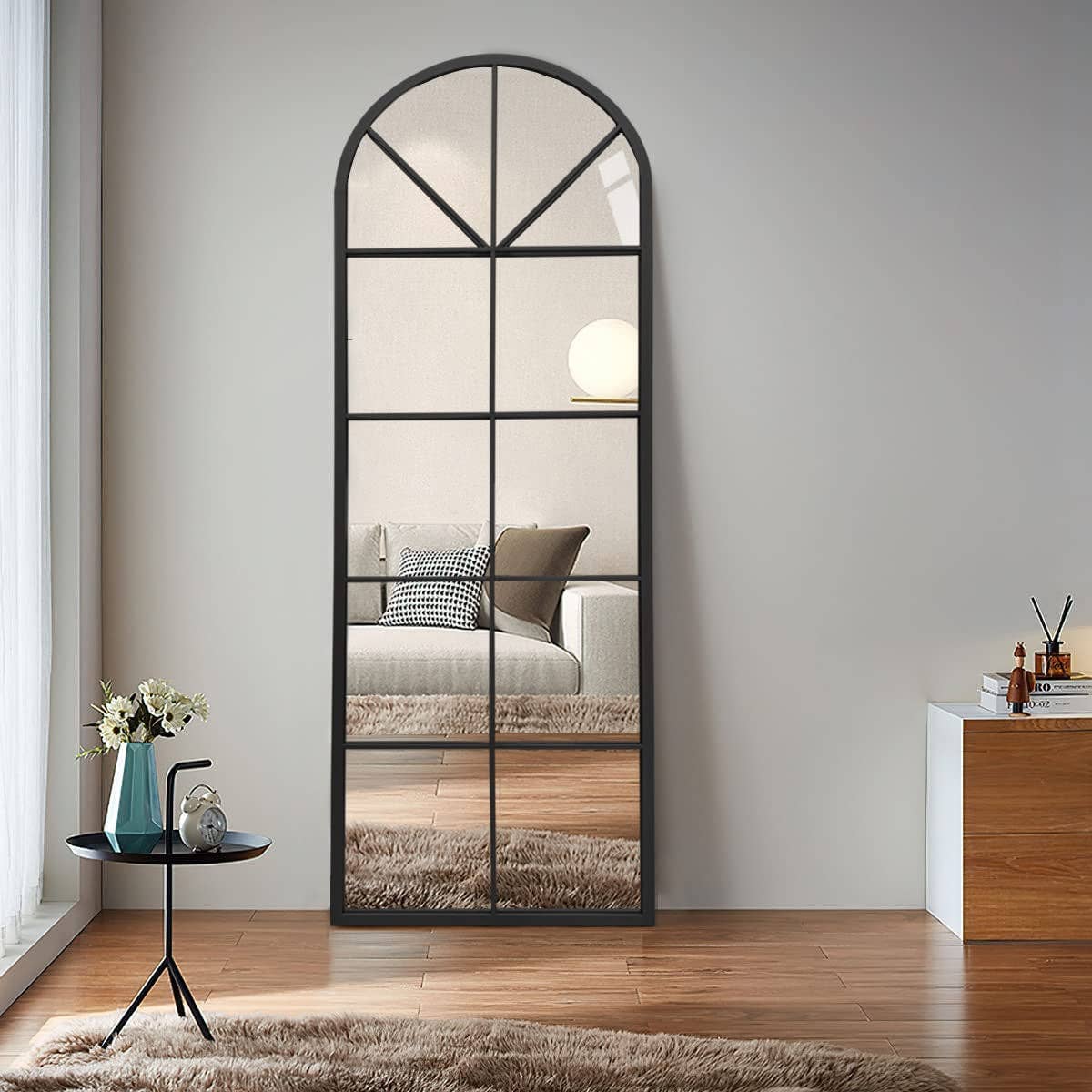 65 By 22 Inch Arched Window Pane Floor Wall Mount Mirror for wholesale on Faire1