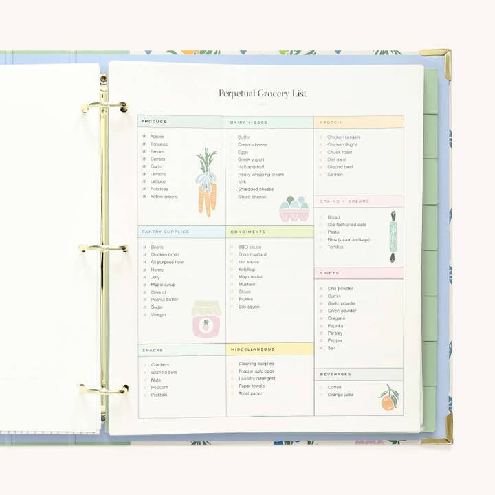 Simplified by Emily Ley - Wholesale Binder - Recipe Binder, Heirloom Kitchen