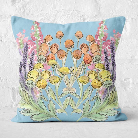 Almofada Powder Blue Bloom por atacado de Claire Louise