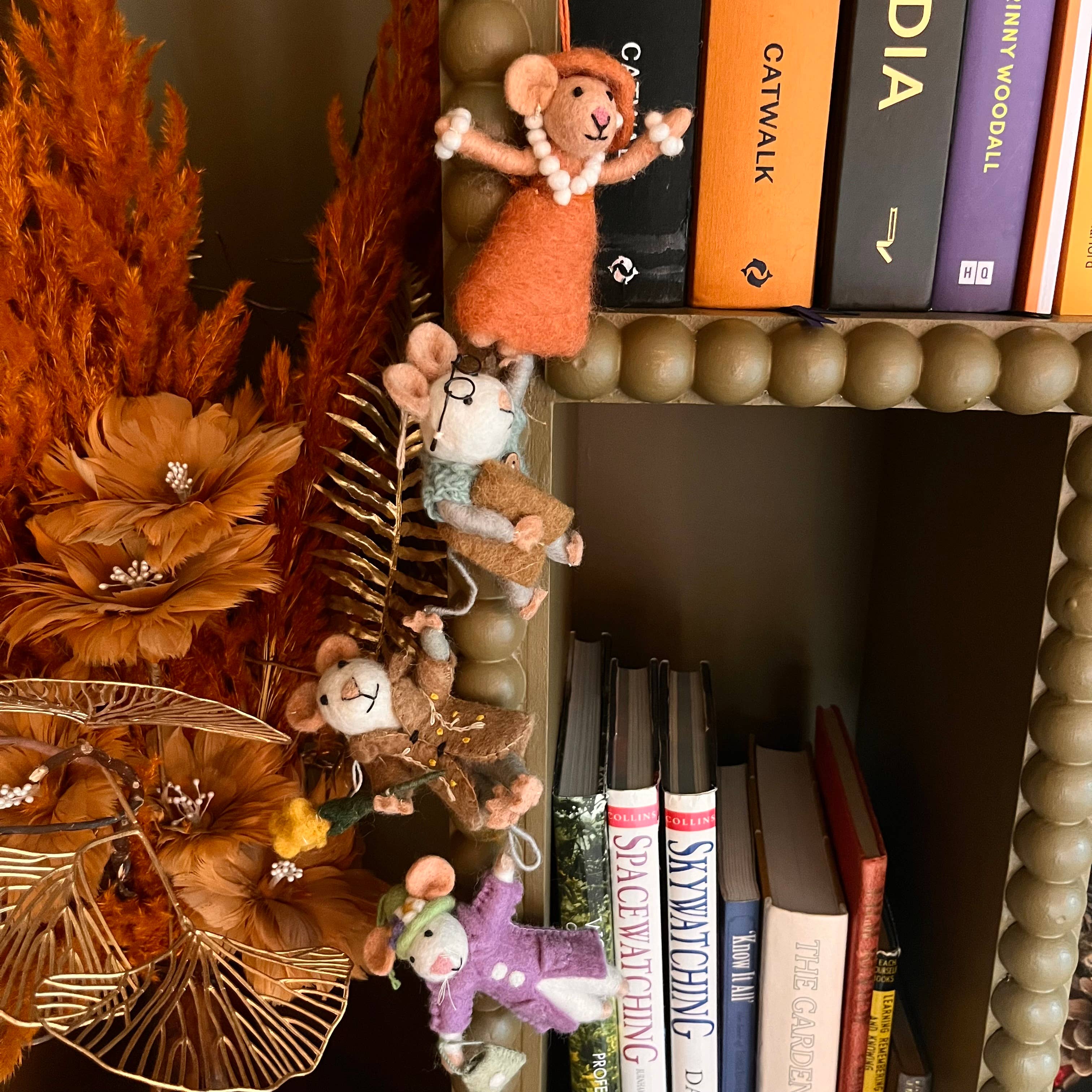 Felt So Good - Wholesale Ornament - Handmade Felt Matilda the Mouse Hanging Decoration3