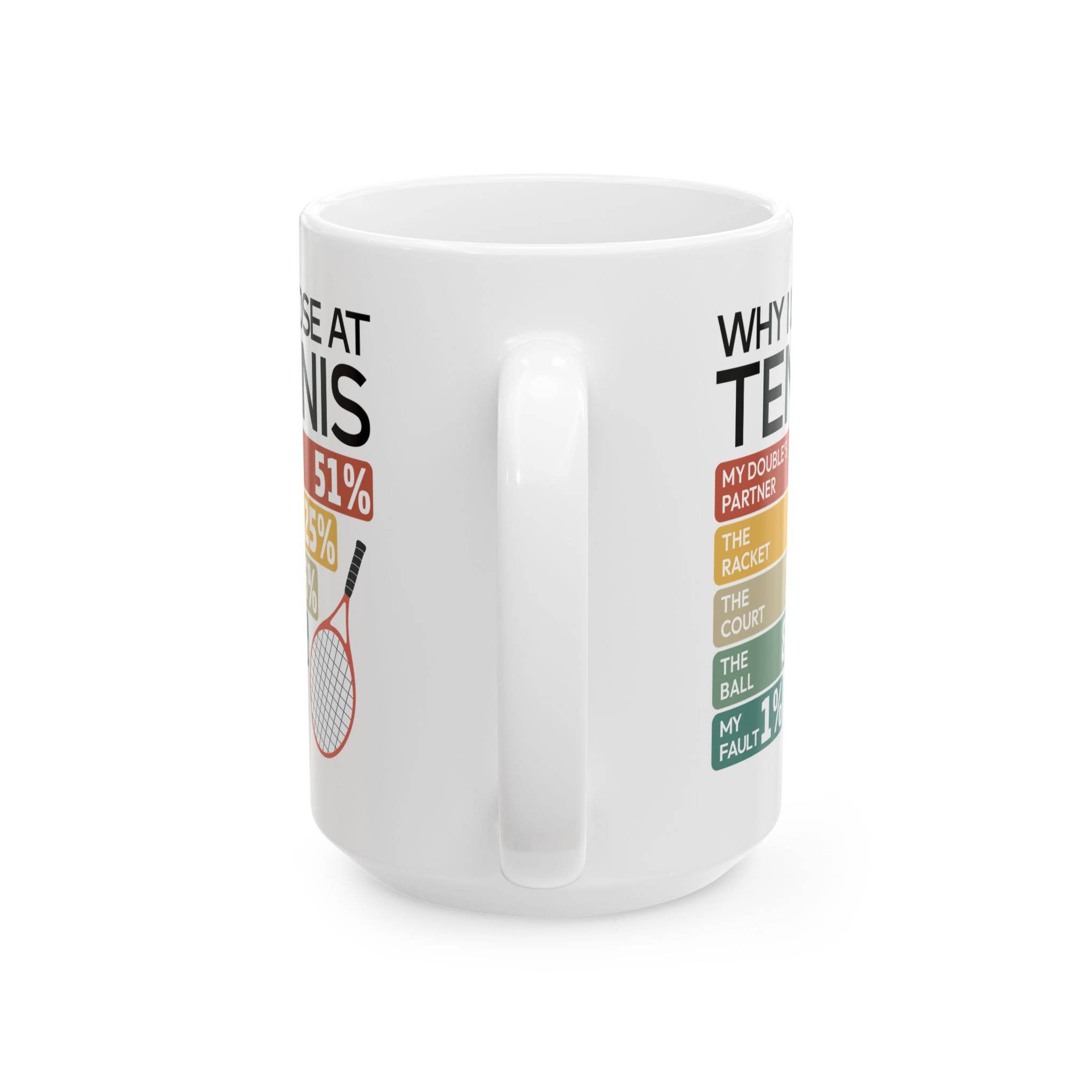 Laughable Printables - Wholesale Coffee Mug - Tennis Player Gift, Funny Tennis Mug, Why I Lose at Tennis3