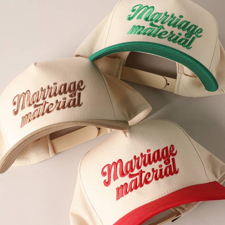 Marriage Material Two Tone Trucker Hat for wholesale by Fashion City