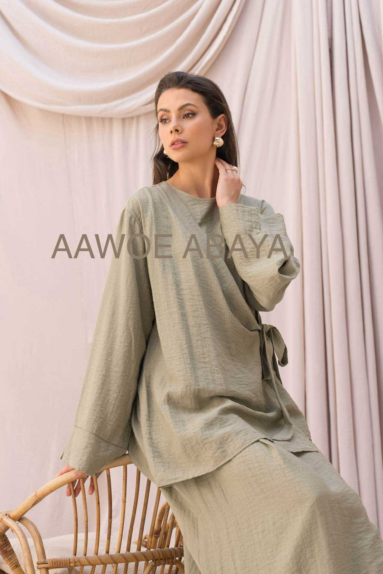 Aawoe Abaya - Wholesale Tops Set - Women's - Chic Set with Long Sleeves - 2422-EN9