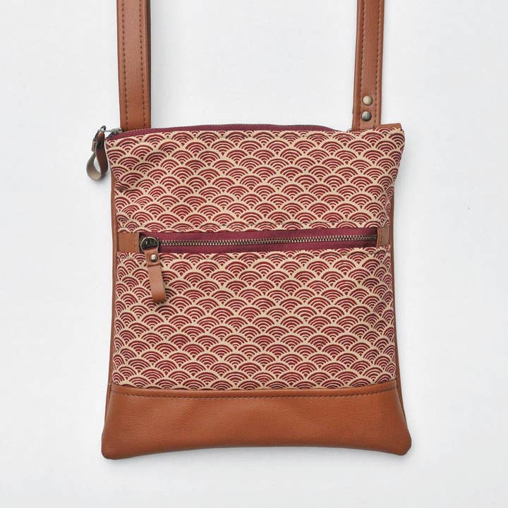 Josephine Day Bag - Red Japanese Wave for wholesale by Lauren Holloway