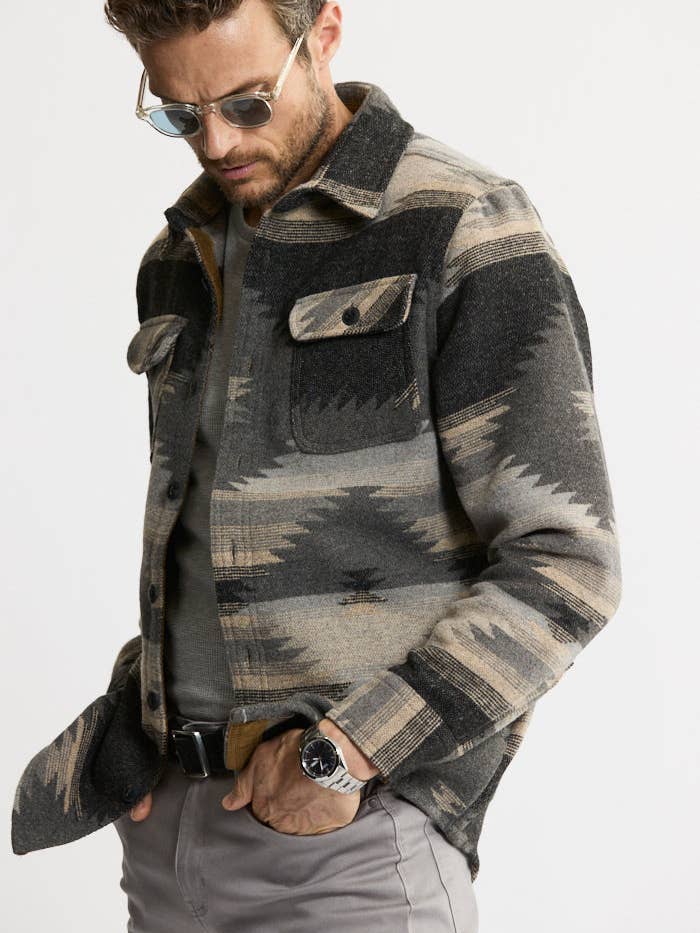 JACHS NY - Wholesale Button Down Shirt - Men's - Unlined Wool Blend Overshirt7