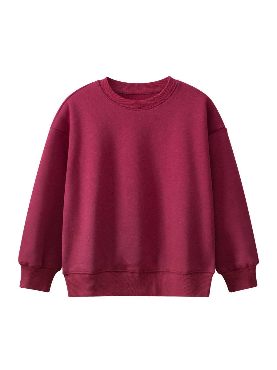 MyKids-USA® – Sweatshirt - Crianças por atacado – Chegada Bebé Crianças Camisola Lisa de Cor Sólida com Gola Redonda e Mangas Compridas Quente e Confortável8