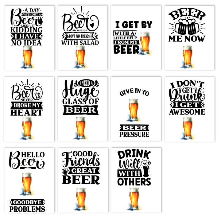 11 National Beer Day Handmade Greeting Cards 5x7 with Envelopes for wholesale by Blue Morning Expressions