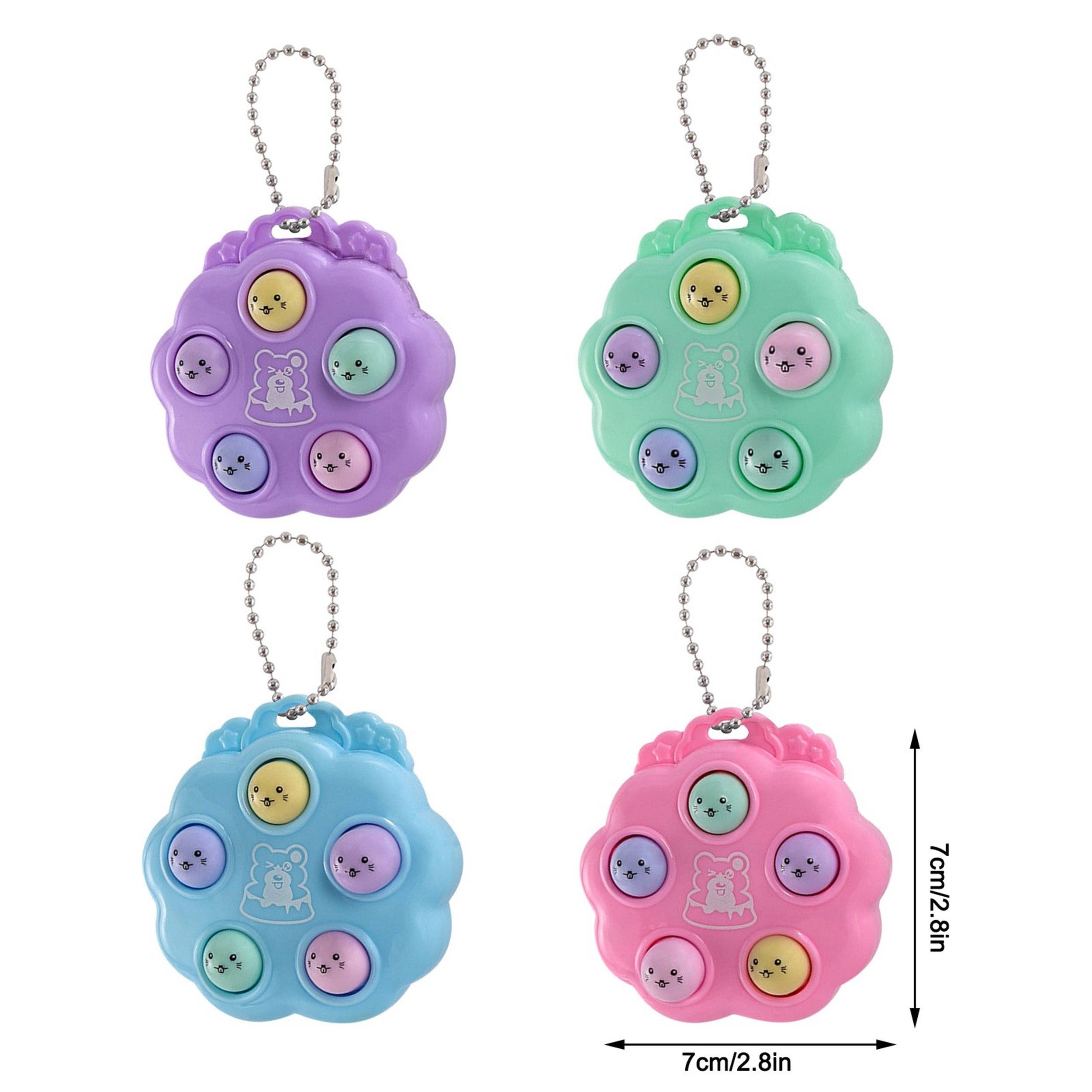 PR GROUPS LLC - Wholesale Keychain - Kids - Mini Pop Fidget Keychain Toy- Assorted3