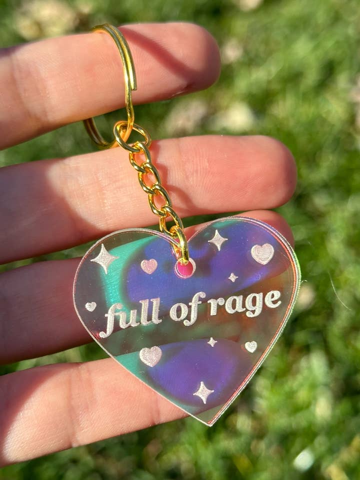 Full Of Rage Iridescent Acrylic Keychain for wholesale by ShlemonArt