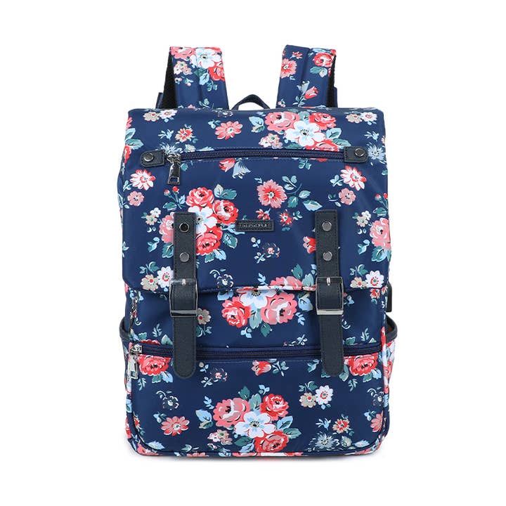 Strathurie Navy Floral Backpack for wholesale by Strathurie