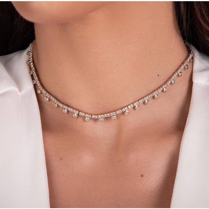 Collana Juliette placcata oro e zirconi per la vendita all'ingrosso da parte di Elaine Oliveira Bijoux