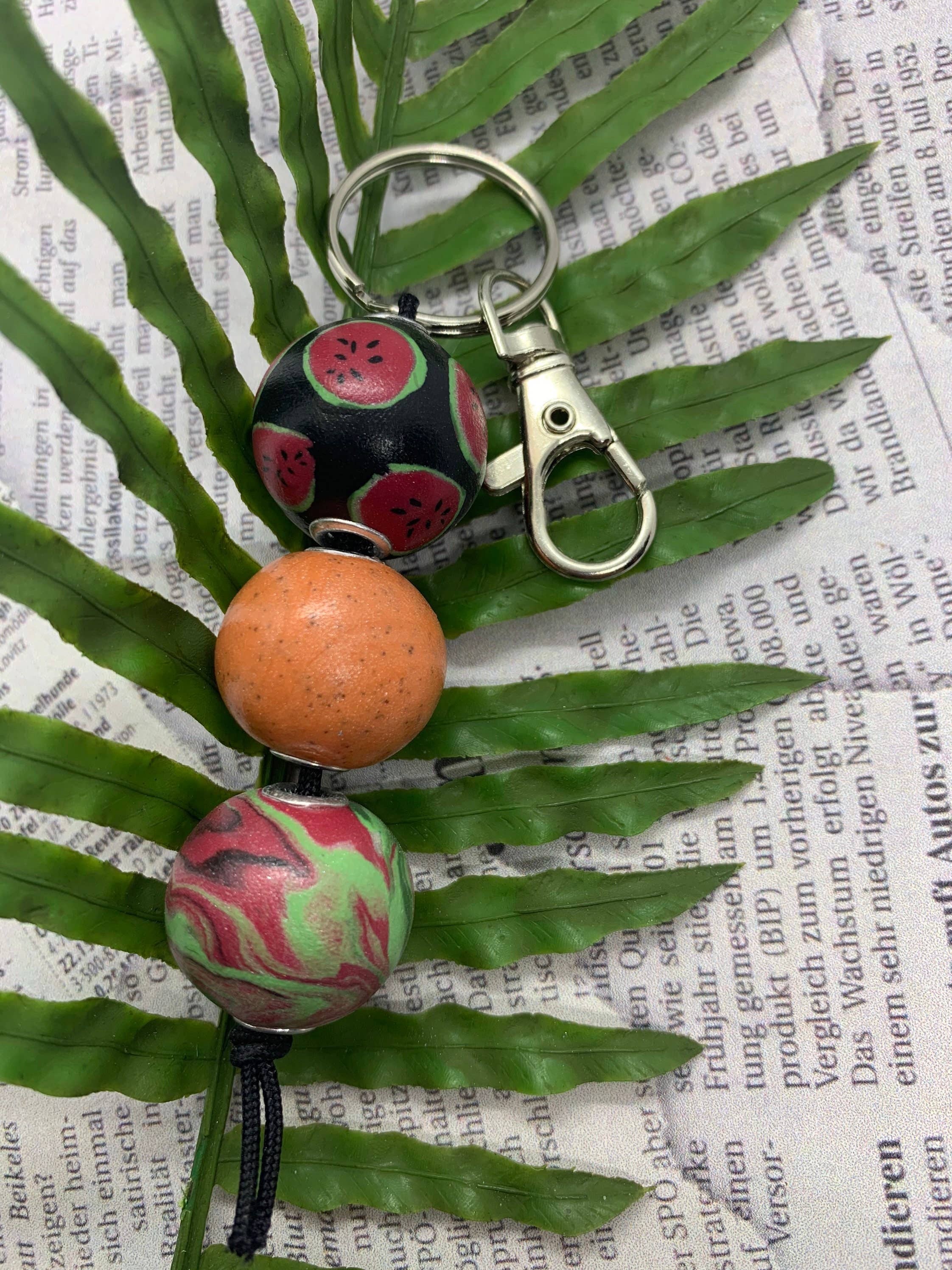 StayTay Store – wholesale Keychain – Women's – Summelon | Polymer Clay Keychain | Purse Accessory | Zipper Pull  | Keychain For Purse | Backpack Zipper Keyring0