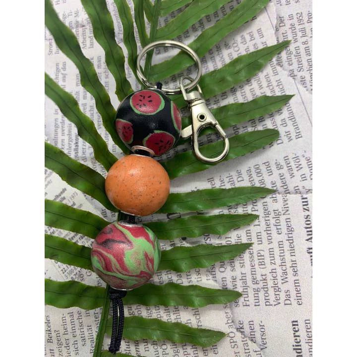 StayTay Store – wholesale Keychain – Women's – Summelon | Polymer Clay Keychain | Purse Accessory | Zipper Pull | Keychain For Purse | Backpack Zipper Keyring