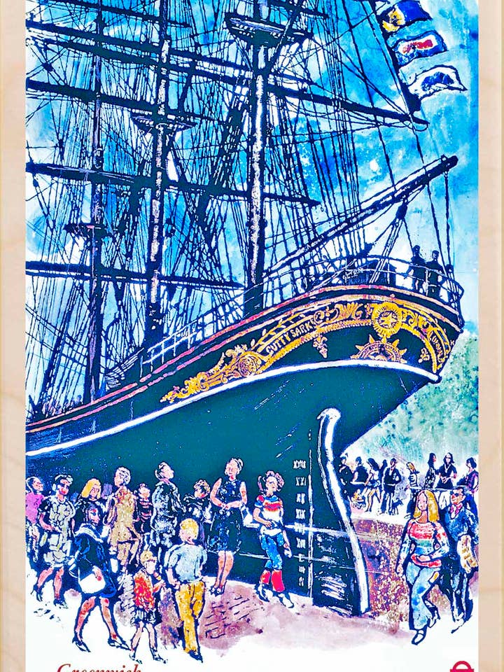 Greenwich, Londra - Carte e magneti ecologici per la vendita all'ingrosso da parte di THE WOODEN POSTCARD COMPANY