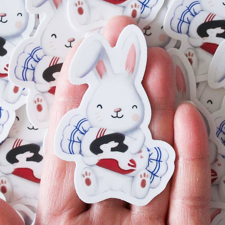 White Rabbit Candy Vinyl Sticker for wholesale by Hop & Flop