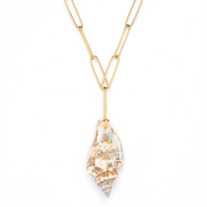 Tulip Seashell Chain Necklace for wholesale by OIYA